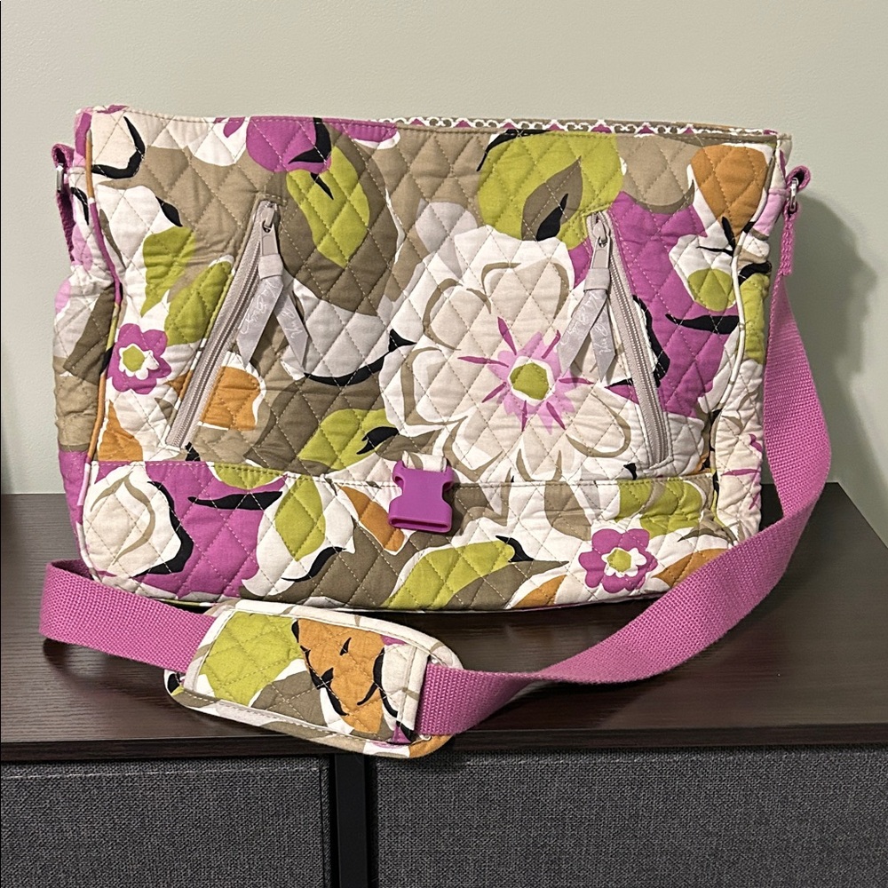 Vera Bradley Floral Crossbody Bag - Pink, Green, and Tan